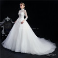 Europe and America women wear lace high neck long sleeve backless wedding gown